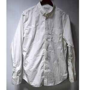 Banana Republic Luxe Poplin White Slim Fit Button Down Shirt Size L